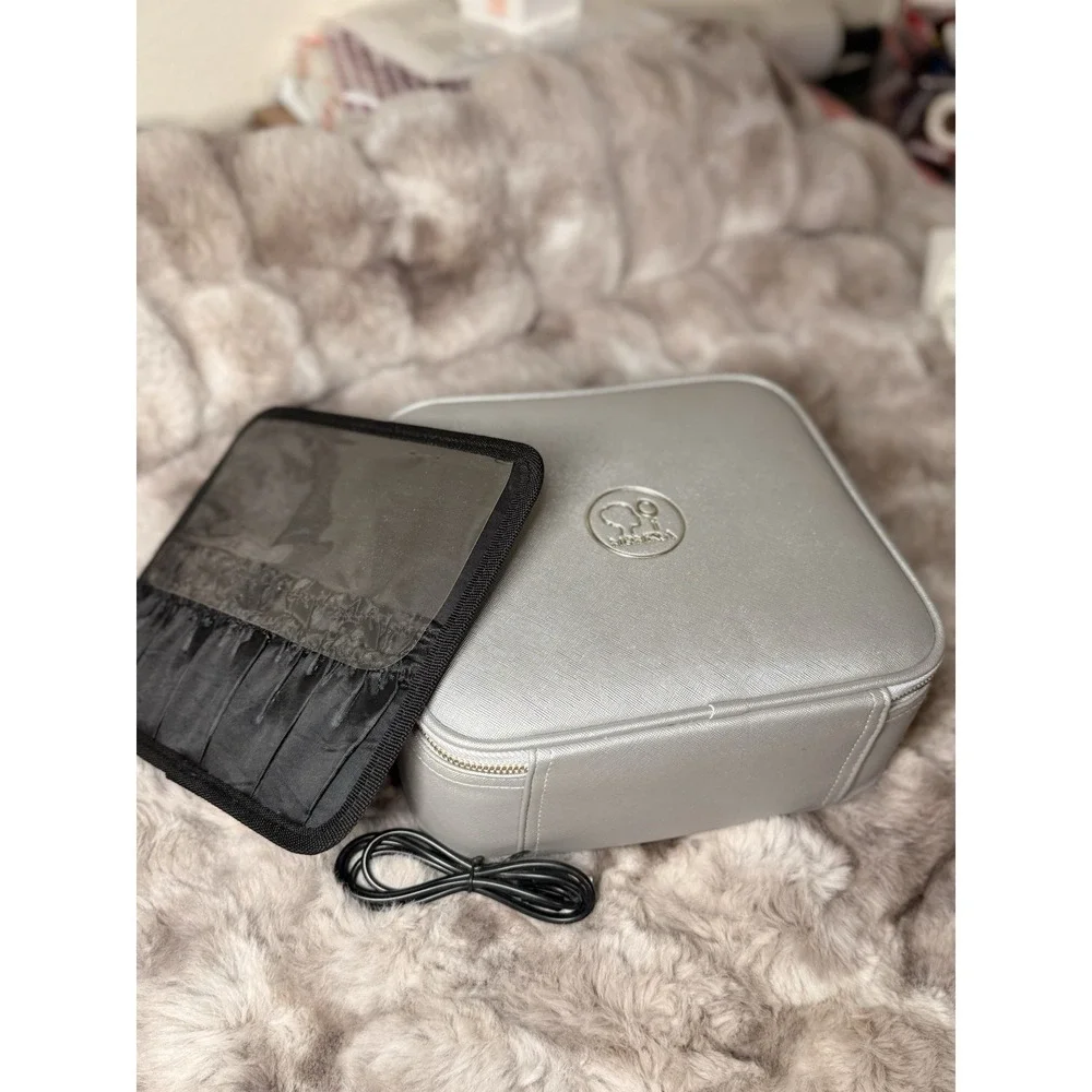 MOMIRA Large Cosmetic Train Case with Mult Setting Light Mirror Organizer